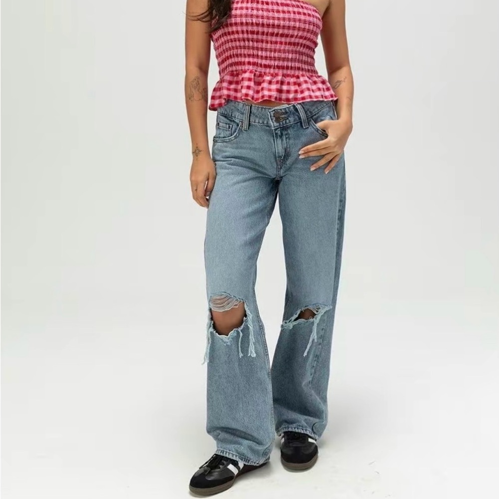 Levi's super low rise baggy Jeans with Distressed Details